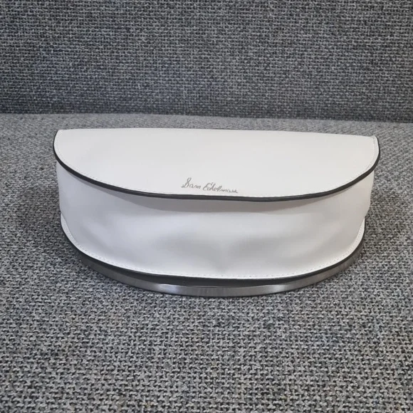 Sam Edelman Dinah Half Moon Handheld/Crossbody Small Bag White w/Silver Hardware - Picture 15 of 16